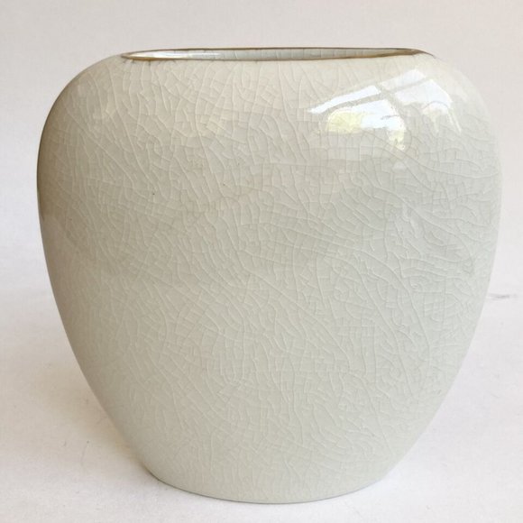 Vintage Asian Japanese Vase Porcelain Flower Cart Cream Pink Small Made in Japan - Picture 2 of 16